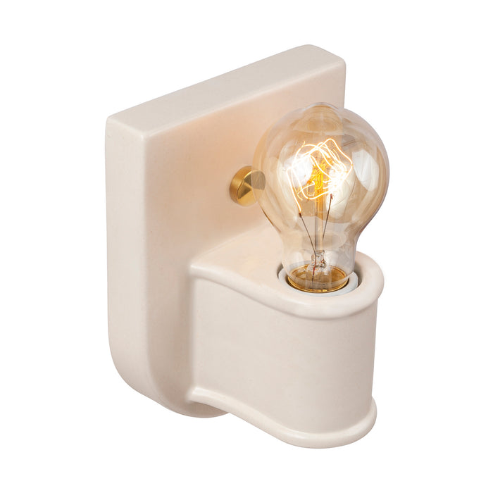Justice Designs CER-7031-MAT-BRSS One Light Wall Sconce, Matte White