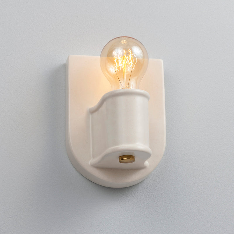 Justice Designs CER-7031-MAT-BRSS One Light Wall Sconce, Matte White