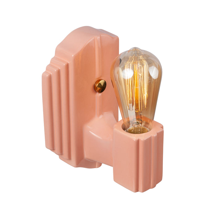 Justice Designs CER-7041-BSH-BRSS One Light Wall Sconce, Gloss Blush