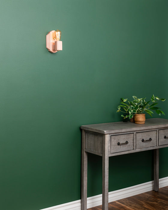 Justice Designs CER-7041-BSH-BRSS One Light Wall Sconce, Gloss Blush