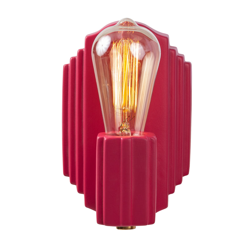 Justice Designs CER-7041-CRSE-BRSS One Light Wall Sconce, Cerise