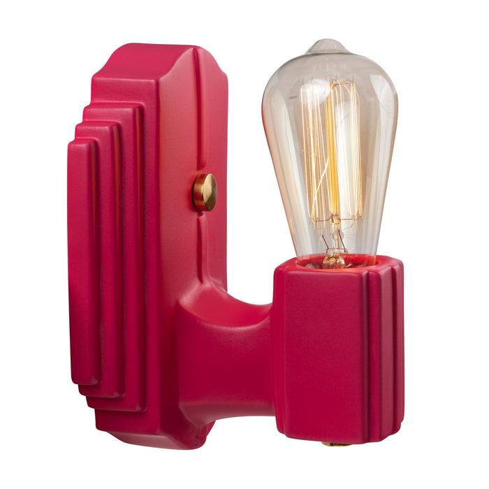 Justice Designs CER-7041-CRSE-BRSS One Light Wall Sconce, Cerise