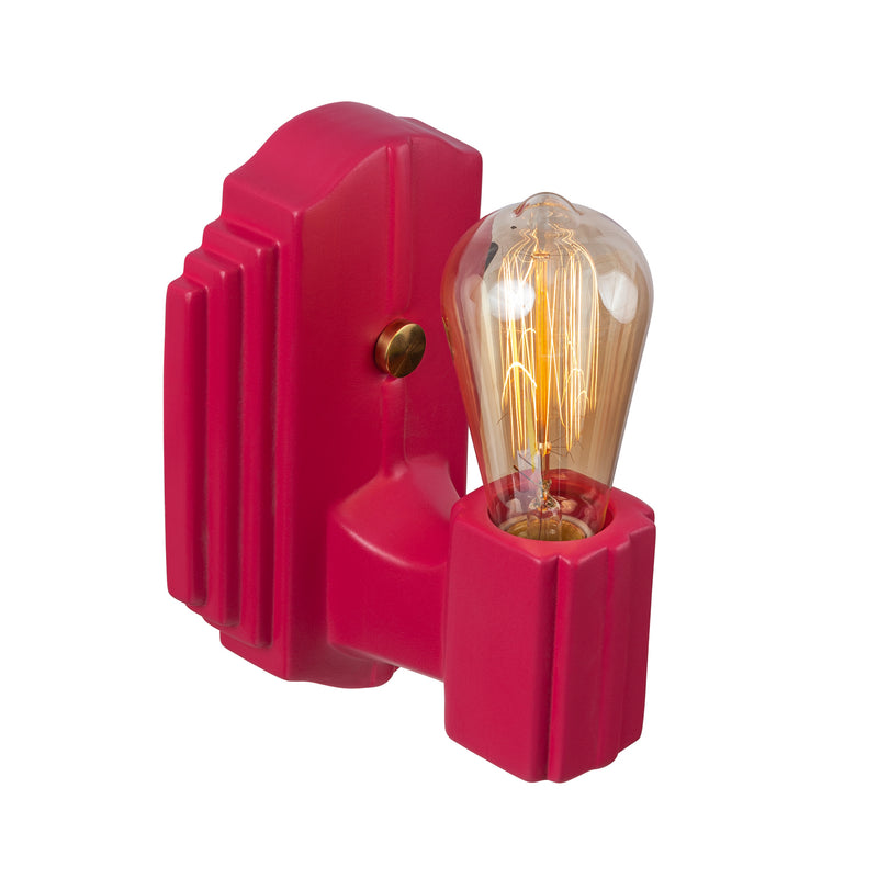 Justice Designs CER-7041-CRSE-BRSS One Light Wall Sconce, Cerise