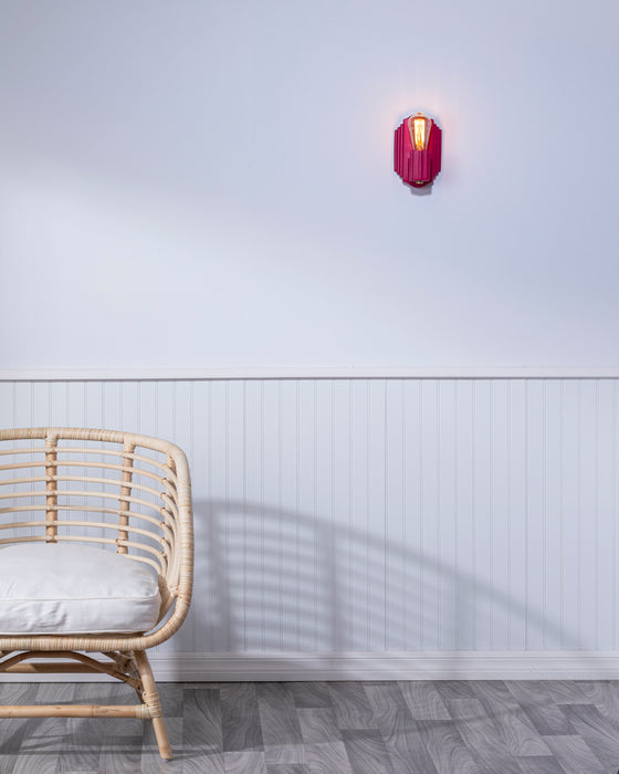 Justice Designs CER-7041-CRSE-BRSS One Light Wall Sconce, Cerise
