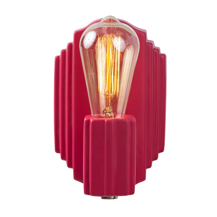 Justice Designs CER-7041-CRSE-NCKL One Light Wall Sconce, Cerise