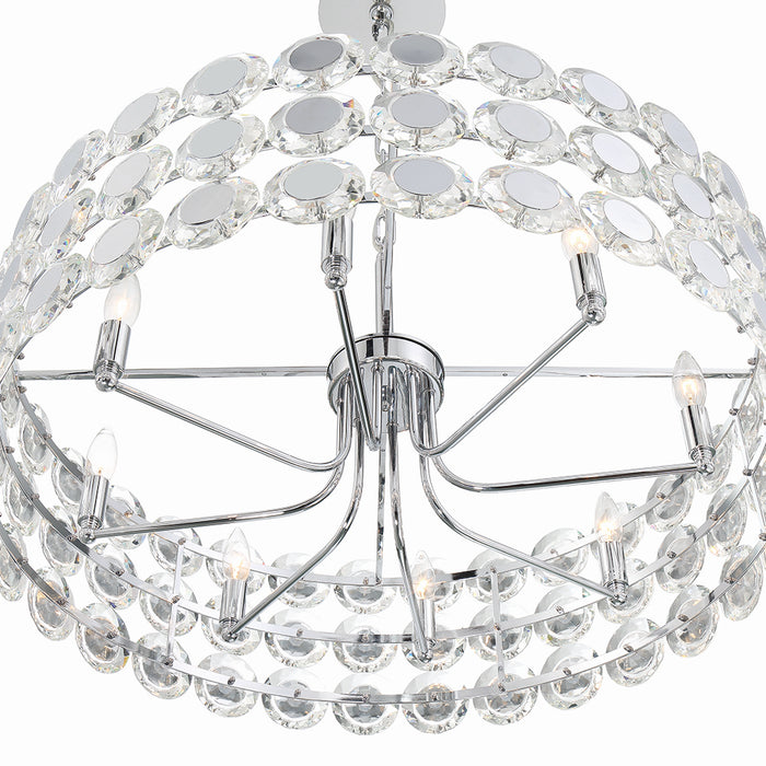 Eurofase 44286-019 Eight Light Chandelier, Chrome