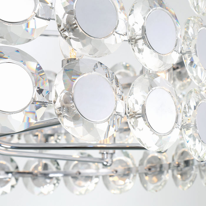 Eurofase 44286-019 Eight Light Chandelier, Chrome