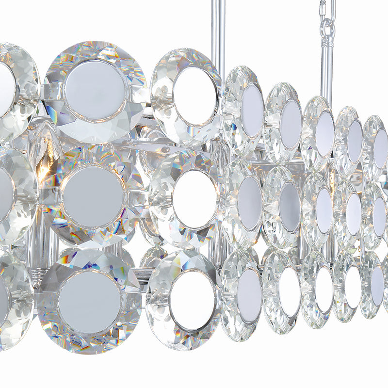 Eurofase 44287-016 Eight Light Chandelier, Chrome