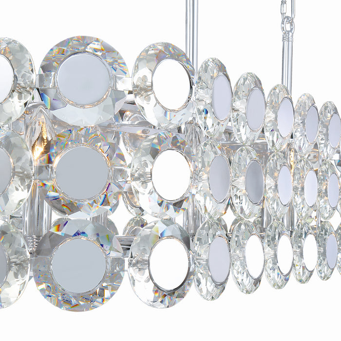 Eurofase 44287-016 Eight Light Chandelier, Chrome