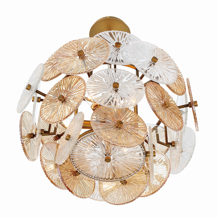 Eurofase 44571-016 Six Light Chandelier, Gold