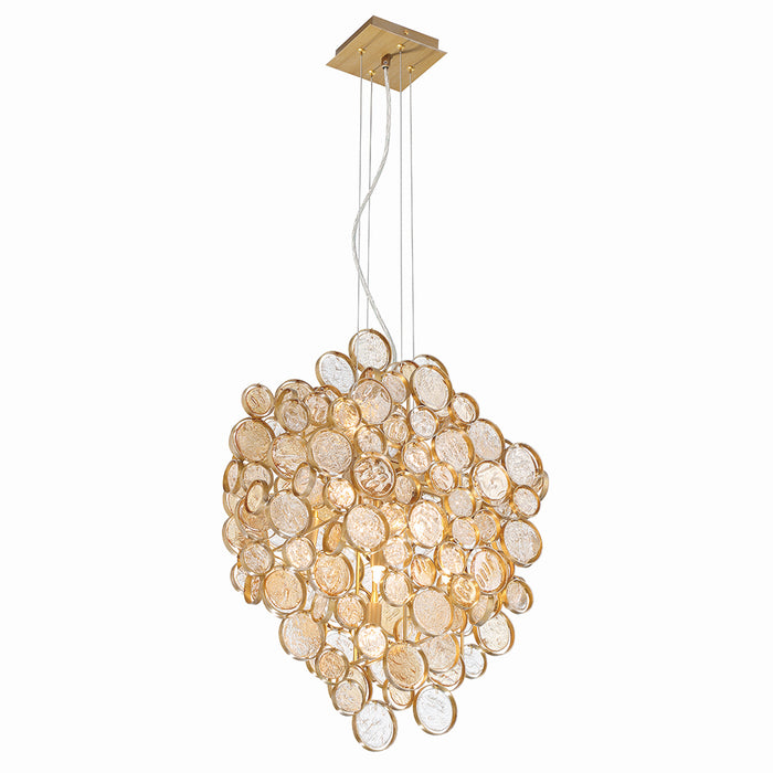 Eurofase 34030-026 Seven Light Chandelier, Gold