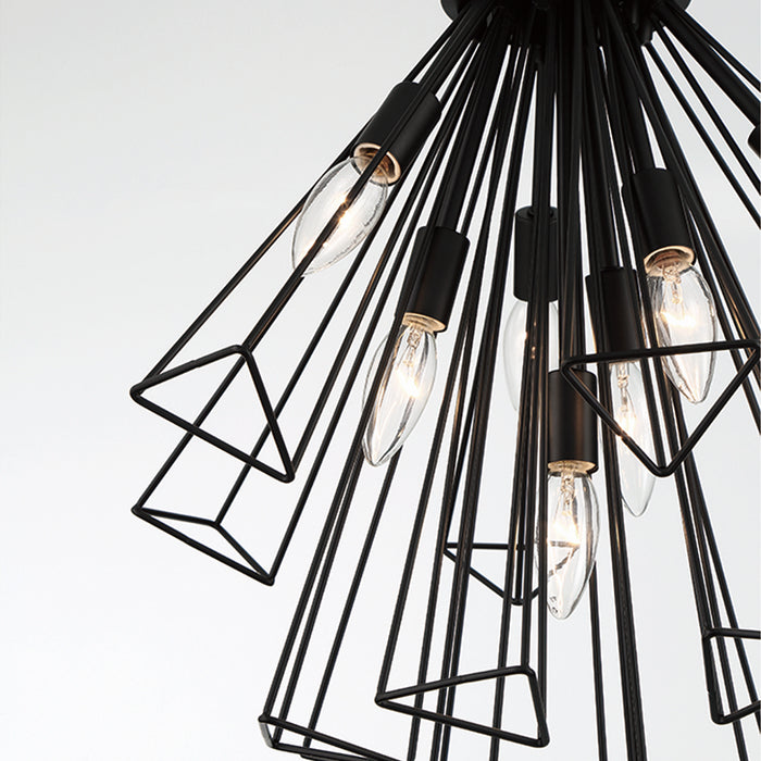 Eurofase 43862-016 Seven Light Pendant, Black