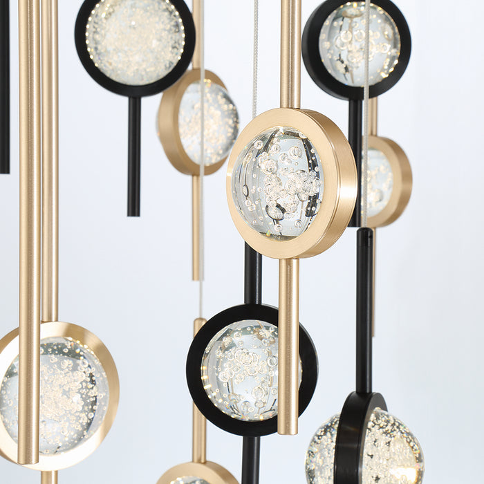 Eurofase 43890-033 LED Chandelier, Gold-Black