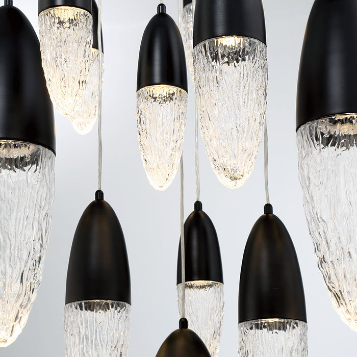 Eurofase 43859-022 12 Light Chandelier, Black