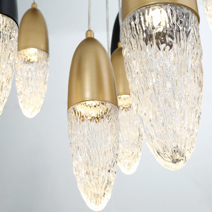 Eurofase 43859-041 12 Light Chandelier, Gold-Black