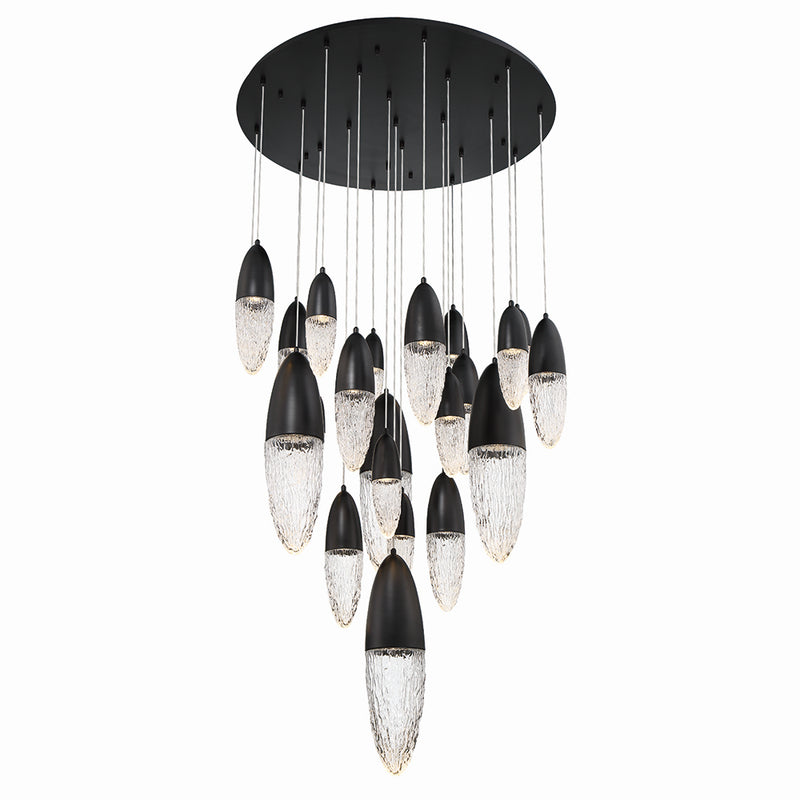 Eurofase 43860-025 22 Light Chandelier, Black