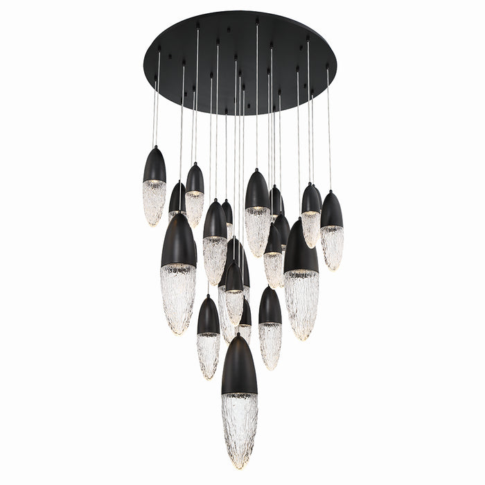 Eurofase 43860-025 22 Light Chandelier, Black