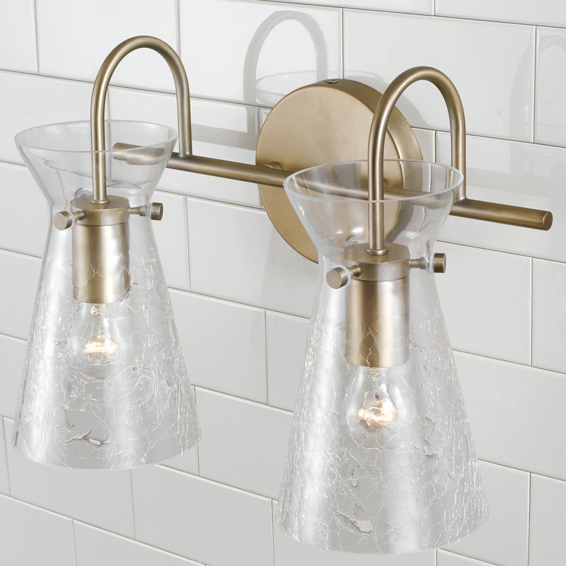 Capital Lighting 142421AD Two Light Vanity, Aged Brass