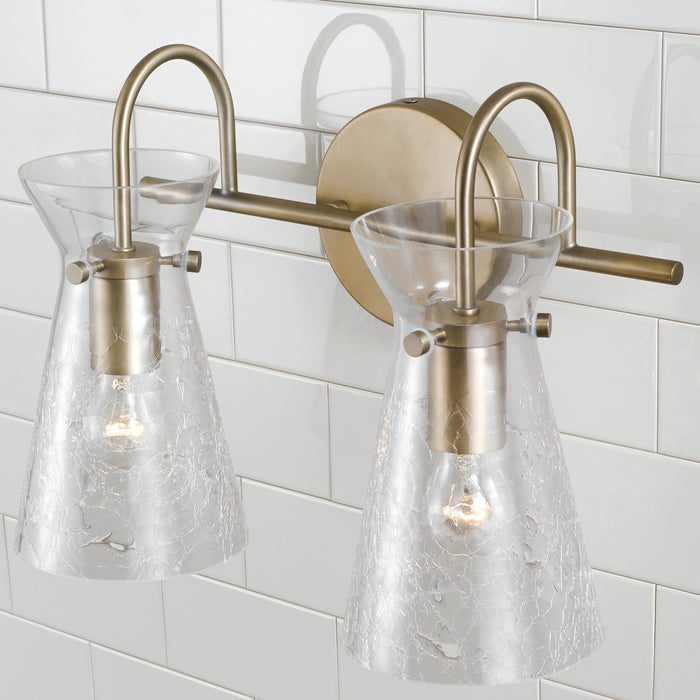 Capital Lighting 142421AD Two Light Vanity, Aged Brass