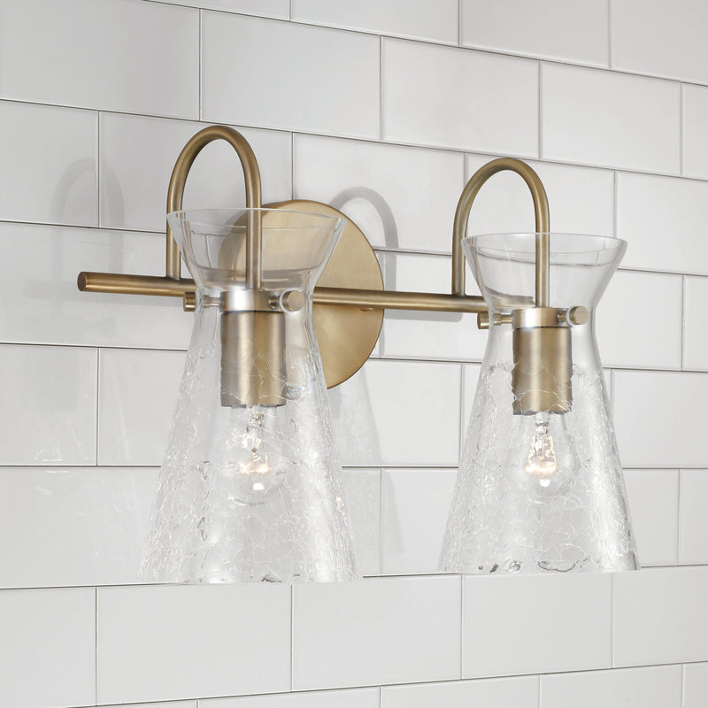 Capital Lighting 142421AD Two Light Vanity, Aged Brass