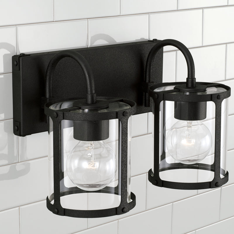 Capital Lighting 144921BI-527 Two Light Vanity, Black Iron