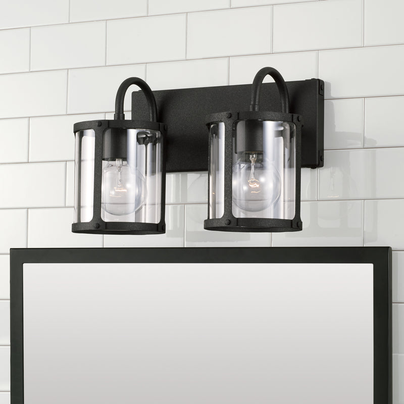 Capital Lighting 144921BI-527 Two Light Vanity, Black Iron