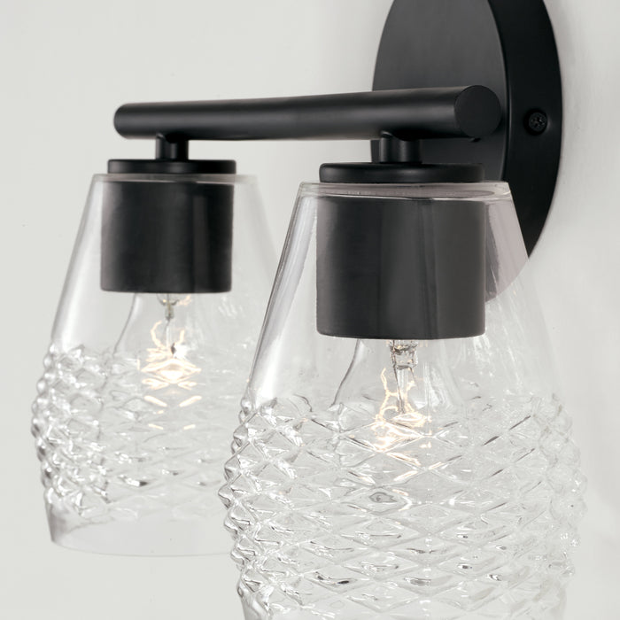 Capital Lighting 145021MB-524 Two Light Vanity, Matte Black