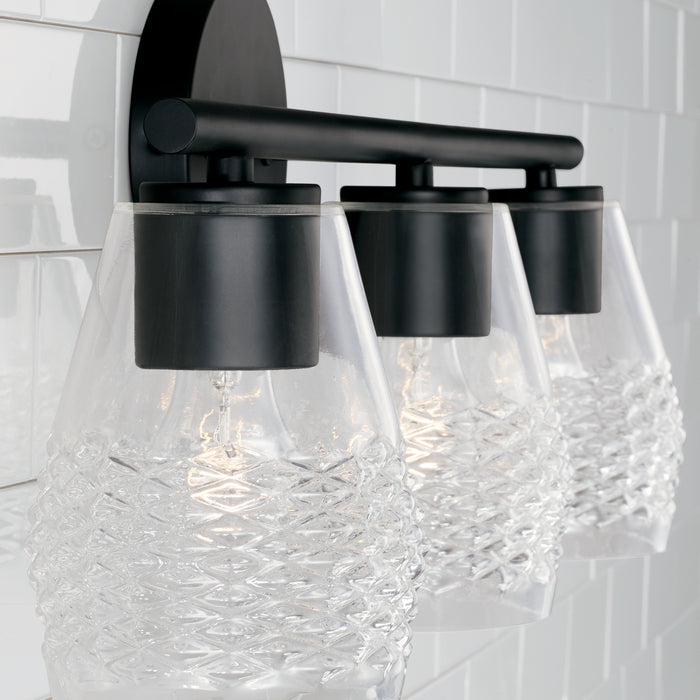 Capital Lighting 145031MB-524 Three Light Vanity, Matte Black