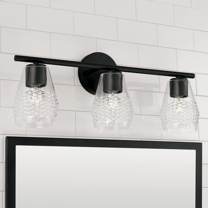 Capital Lighting 145031MB-524 Three Light Vanity, Matte Black