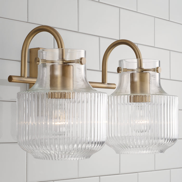 Capital Lighting 145121AD Two Light Vanity, Aged Brass