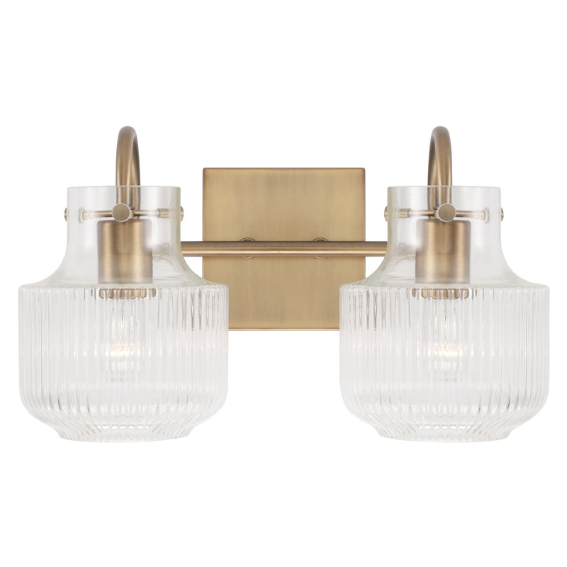 Capital Lighting 145121AD Two Light Vanity, Aged Brass