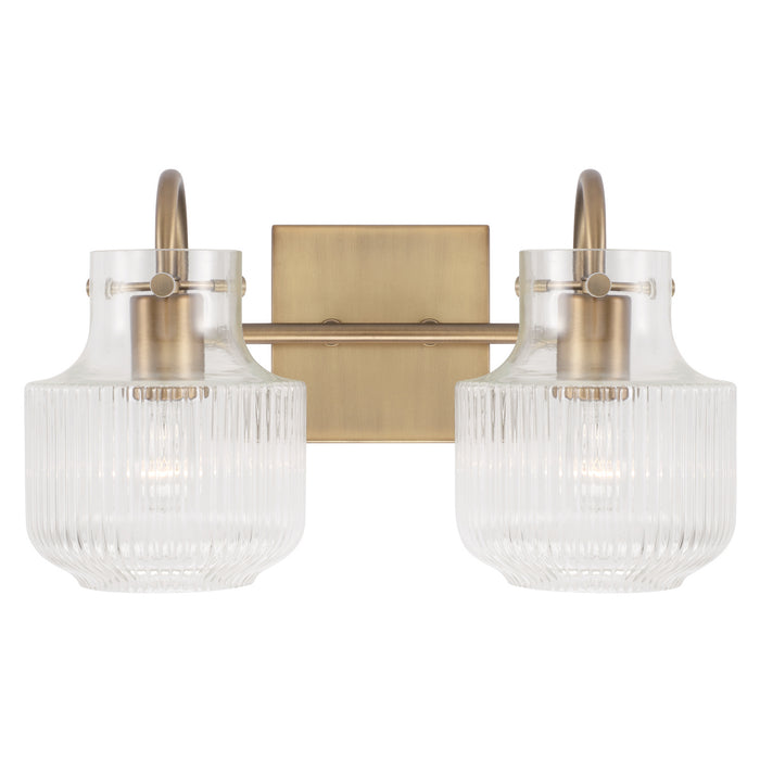 Capital Lighting 145121AD Two Light Vanity, Aged Brass