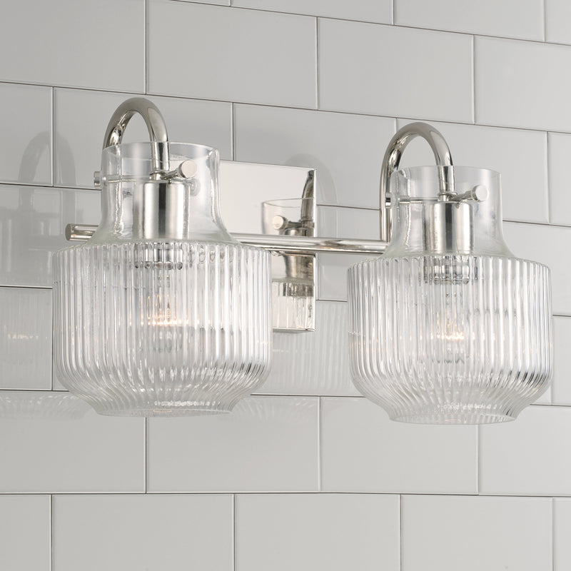 Capital Lighting 145121PN Two Light Vanity, Polished Nickel