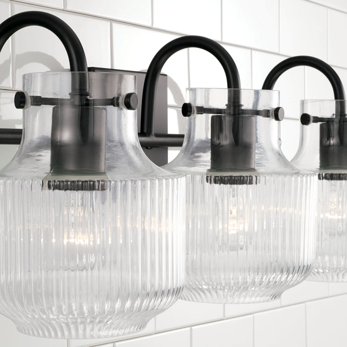 Capital Lighting 145131MB Three Light Vanity, Matte Black