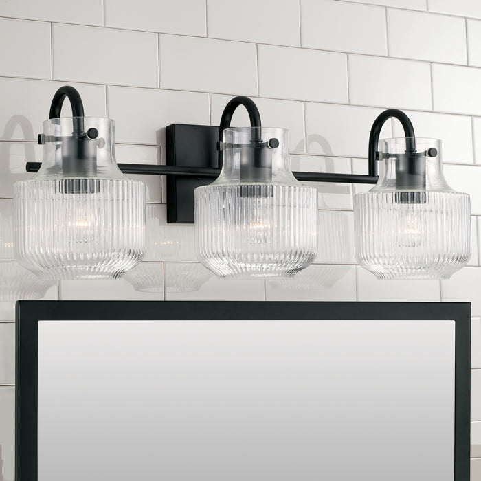 Capital Lighting 145131MB Three Light Vanity, Matte Black