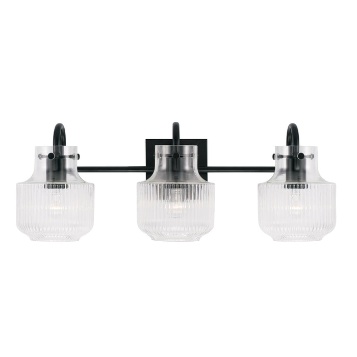 Capital Lighting 145131MB Three Light Vanity, Matte Black