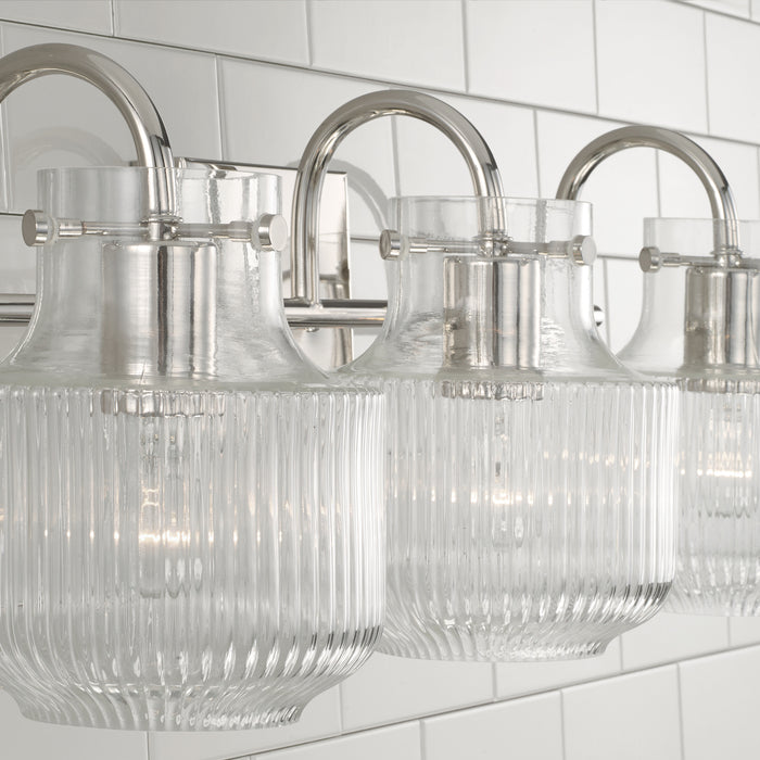 Capital Lighting 145131PN Three Light Vanity, Polished Nickel