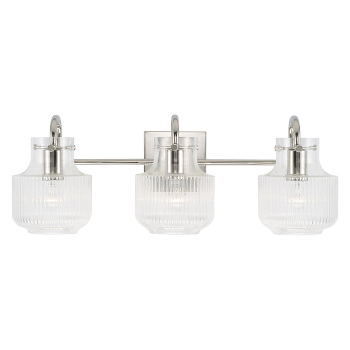 Capital Lighting 145131PN Three Light Vanity, Polished Nickel