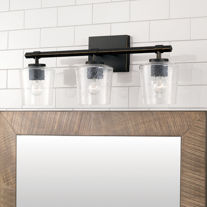 Capital Lighting 145231IH-526 Three Light Vanity, Brushed Black Iron