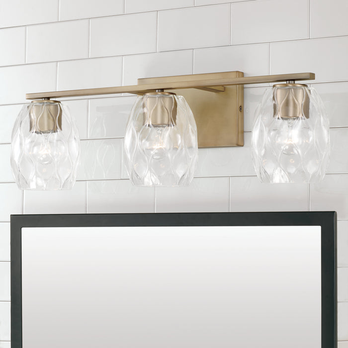 Capital Lighting 145331AD-525 Three Light Vanity, Aged Brass