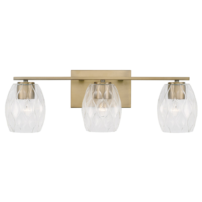Capital Lighting 145331AD-525 Three Light Vanity, Aged Brass