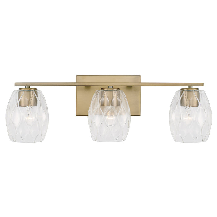 Capital Lighting 145331AD-525 Three Light Vanity, Aged Brass