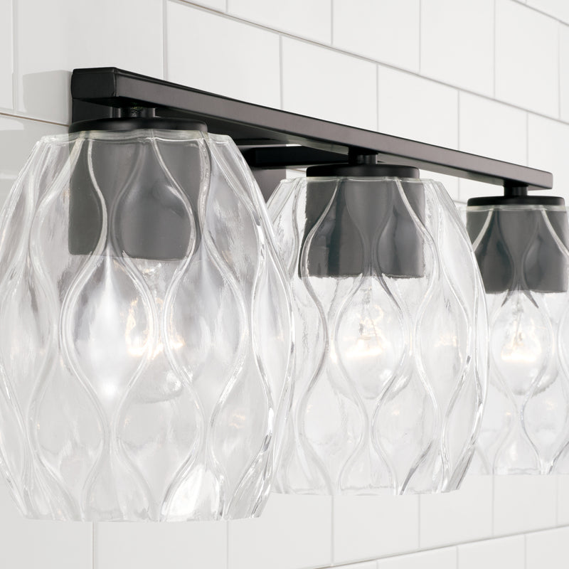 Capital Lighting 145331MB-525 Three Light Vanity, Matte Black