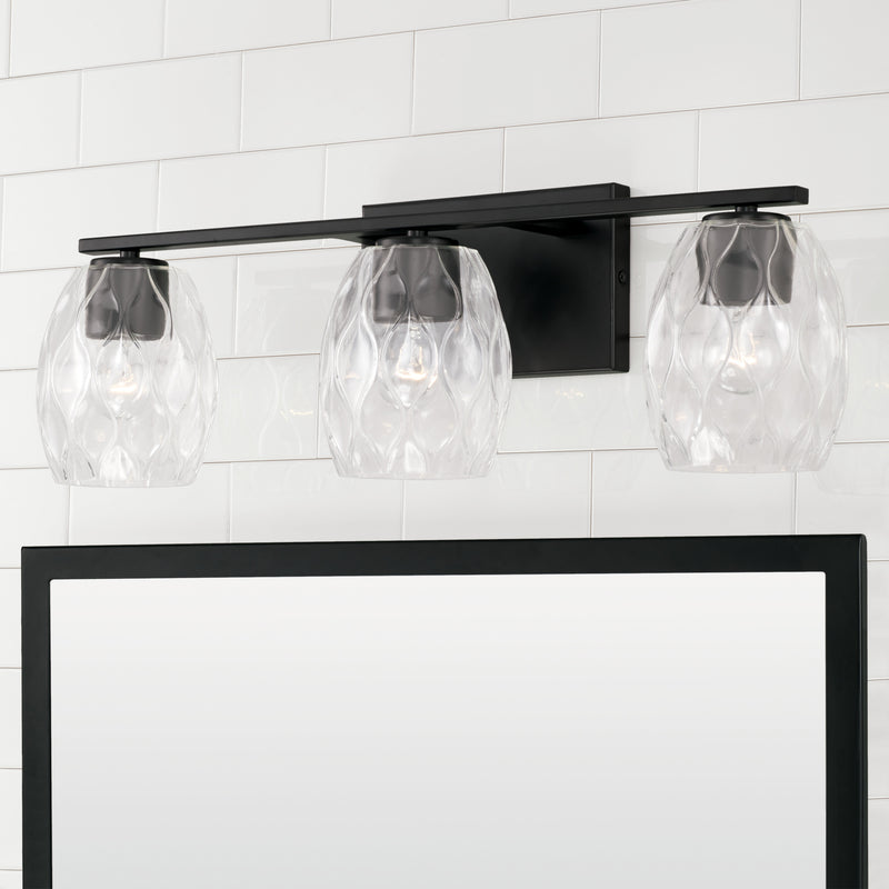 Capital Lighting 145331MB-525 Three Light Vanity, Matte Black