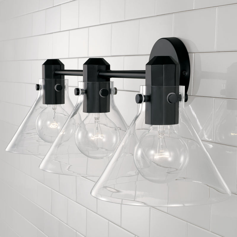 Capital Lighting 145831MB-528 Three Light Vanity, Matte Black