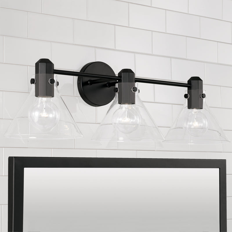 Capital Lighting 145831MB-528 Three Light Vanity, Matte Black