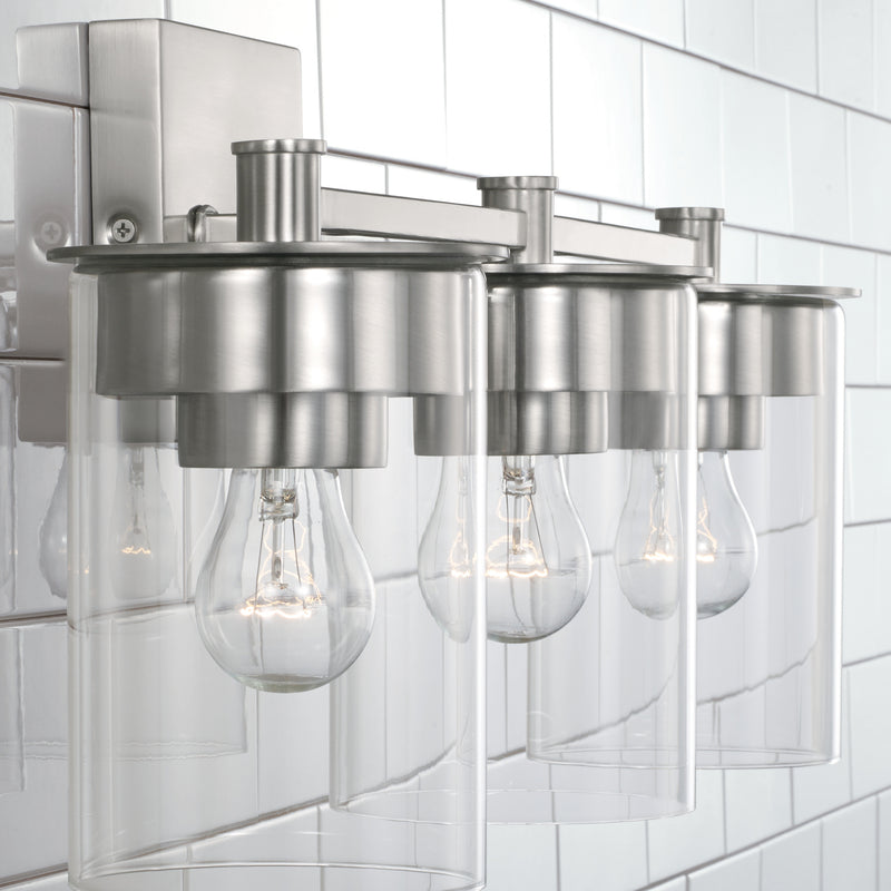 Capital Lighting 146831BN-532 Three Light Vanity, Brushed Nickel