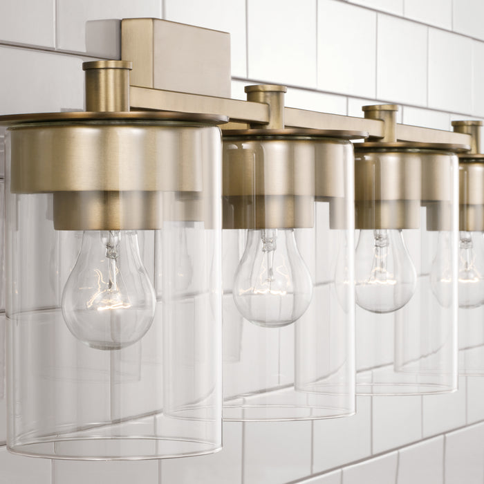 Capital Lighting 146841AD-532 Four Light Vanity, Aged Brass