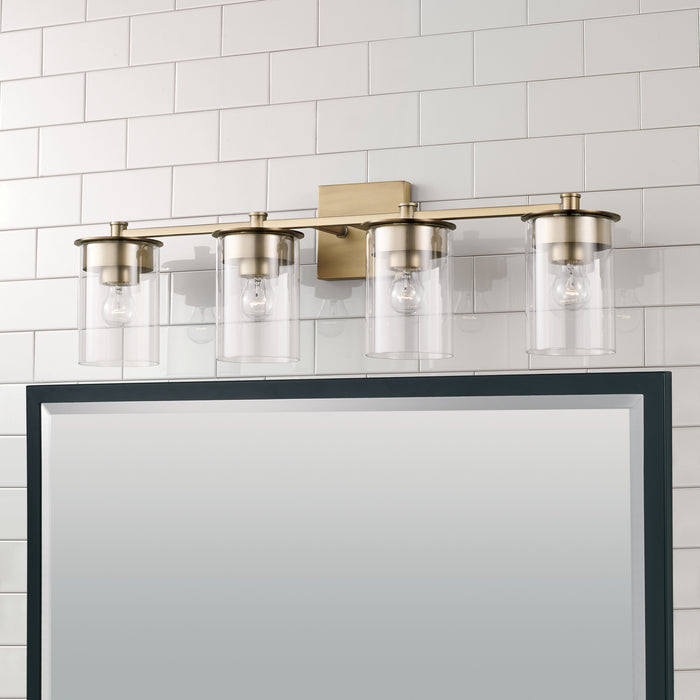 Capital Lighting 146841AD-532 Four Light Vanity, Aged Brass