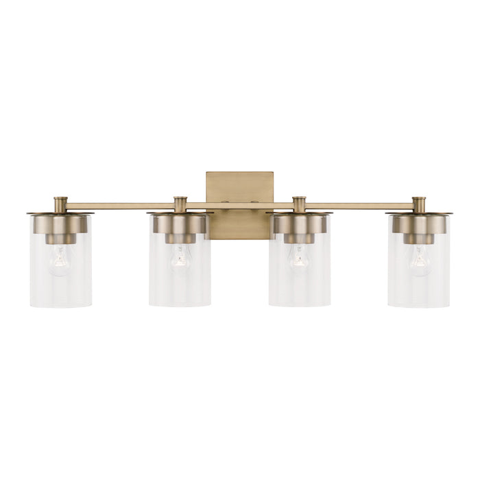 Capital Lighting 146841AD-532 Four Light Vanity, Aged Brass